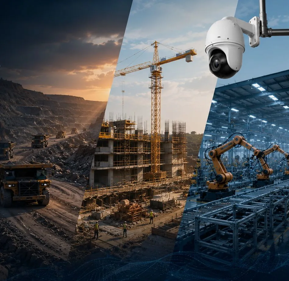 Operación industrial minera y de construcción monitoreada por Lisual