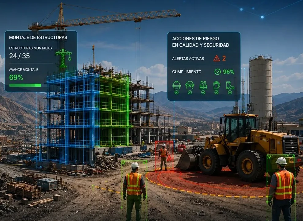Panel de control con indicadores operacionales
